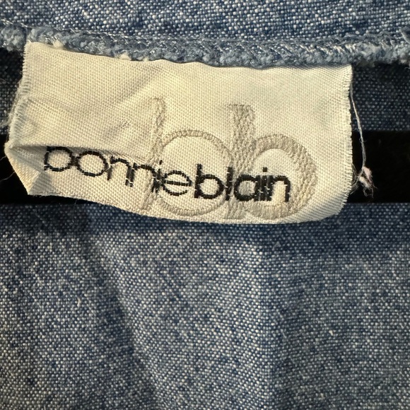 Bonnie Blain 80’s Embellished Denim Button-Up Shirt 2XL Blue Oversized Plus Size - Picture 6 of 12